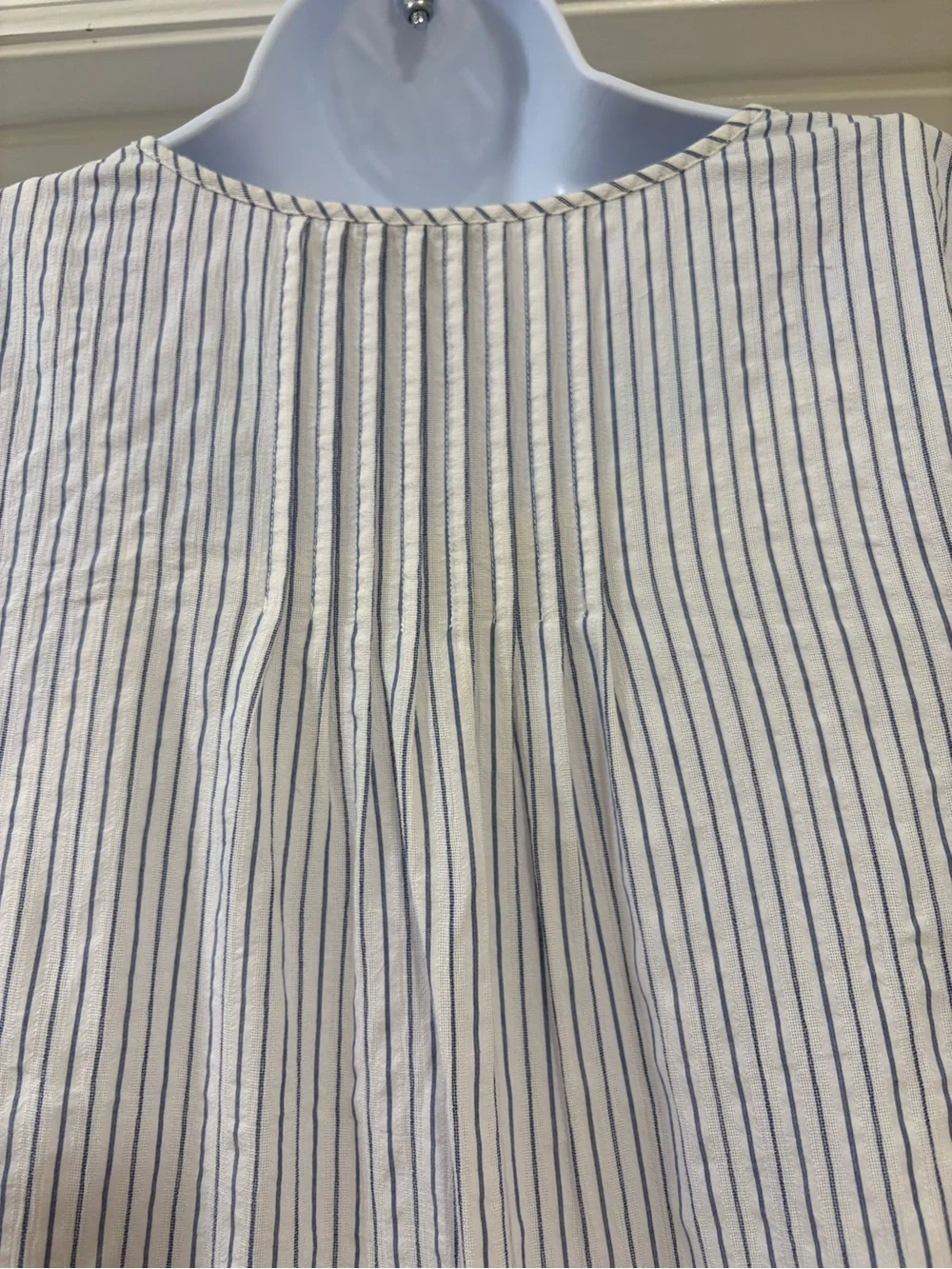 Vineyard Vines blue and white striped cotton dress, removable slip attached.